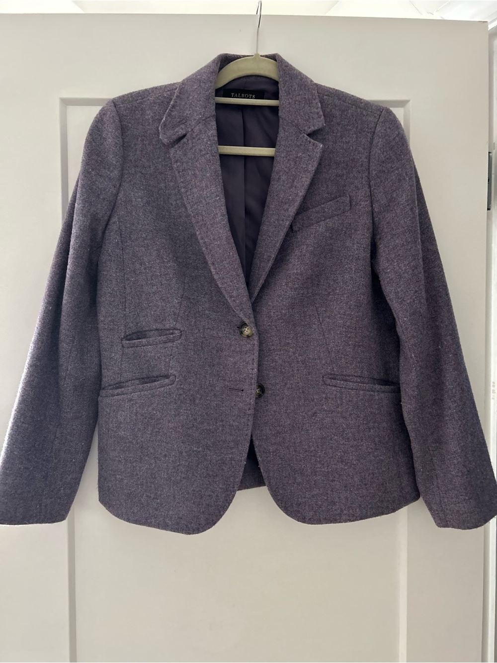 Talbots Heathered Purple Wool-Blend Blazer